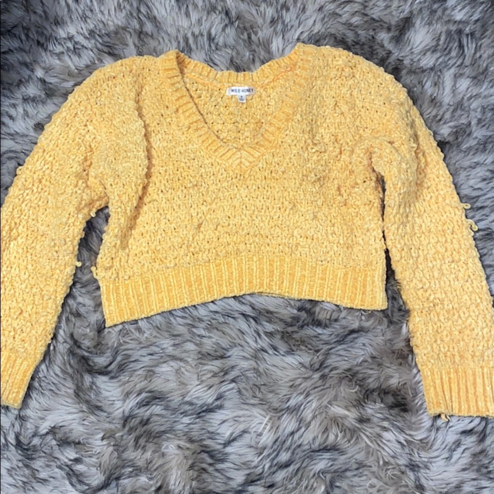 Wild Honey, yellow cropped sweater from Dollskill